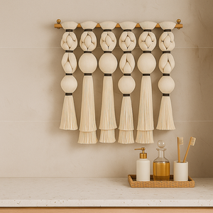 Arte da Parete in Cotone con Nappine Stile Art Deco, Macramè Intrecciato per Decorazioni di Vacanze, Cabine, Matrimoni, Compleanni, <span class=keywords><strong>Natale</strong></span> e Diwali - Product Image 5