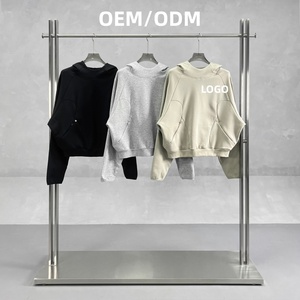 Sweat-shirt à capuche pour homme de haute qualité, 330 GSM, épais, doublé en polaire, chaud, couleur unie, double fermeture éclair, coupe ample, décontracté - Product Image 2