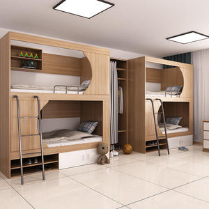 Ensemble de mobilier moderne pour hôtel, appartement, école : <span class=keywords><strong>lit</strong></span> <span class=keywords><strong>superposé</strong></span> <span class=keywords><strong>double</strong></span> pour dortoir, chambre à coucher, <span class=keywords><strong>en</strong></span> bois écologique et durable - Product Image 2