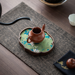 Walnut Wood Teapot Stand Solid Wood <b>Tea</b> <b>Tray</b> Irregular Shape Heat Resistant For Kung Fu <b>Tea</b> Ceremony Accessories - Product Image 3