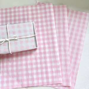 Ins Style Simple Plaid Pink Girl Sydney Paper Tarjeta de estilo coreano Tema Embalaje Papel de regalo - Product Image 3