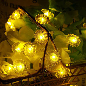 Guirlandes lumineuses LED printemps-été, 20 pièces, décoration tournesol en cuivre, alimentées par piles, blanc chaud - Product Image 3