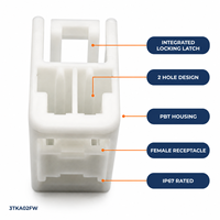 Connecteur automobile domestique 3TKA02FW, boîtier PBT à 2 trous, prise 12V, indice de protection IP67, femelle, rectangulaire, vente directe d'usine