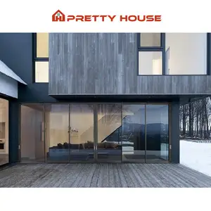 Hurricane Impact Windproof Powder Coated Sliding Patio Door Double Tempered Large Glass Exterior Aluminum Slide Doors