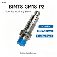 Capteur de proximité inductif 8 mm M18 PNP NC DC 10-30V avec connecteur M12 4 broches, non encastré, IP67, boîtier en laiton
