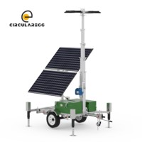 Tour d'éclairage mobile à énergie solaire industrielle, panneau solaire extérieur, tour d'éclairage LED, remorque solaire