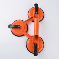 Ventouse à vide en alliage d'aluminium orange à trois griffes pour verre
