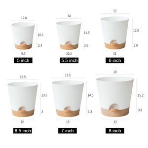 Pots de plantes à arrosage automatique avec trous de drainage et plateaux décoratifs modernes adaptés aux fleurs orchidées et aux plantes d'intérieur - Product Image 2