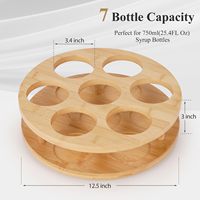 Estante de jarabe de 9 botellas de capacidad, adecuado para estante de botellas de jarabe de madera de encimera, adecuado para barra de café