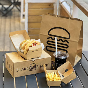 Caja de Papel Personalizada para <span class=keywords><strong>Comida</strong></span> Rápida para Llevar Pollo Frito Hamburguesas Pescado y Papas Fritas - Product Image 1