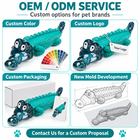 Jouet pour chien en caoutchouc et nylon solide, texture alligator, pour mâcher et nettoyer les dents, idéal pour les chiens agressifs et les chiots en pleine dentition, comme les Mastiffs.