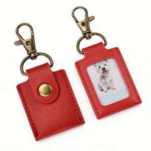 Mini Picture Frame Keyring Bag Charm PU Leather Photo Keychain <b>Memorial</b> <b>Gifts</b> for Birthday Anniversary Christmas - Product Image 1