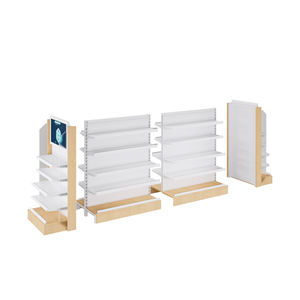 Étagère de pharmacie à quatre poteaux, personnalisable, à un seul côté - Espacement des étagères réglable, s'adapte facilement à l'affichage des médicaments - Product Image 1