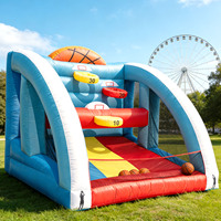 Jeu de tir au basket gonflable commercial d'extérieur multi-paniers pour événements, fêtes et locations