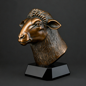 Buste de <span class=keywords><strong>chèvre</strong></span> en polyrésine personnalisé, statue d'animal, buste pour <span class=keywords><strong>la</strong></span> décoration de <span class=keywords><strong>la</strong></span> maison - Product Image 1