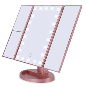USB cáp nhựa 2X 3X 10x Magnifying gương trifold có thể gập lại gương trang điểm - Product Image 1
