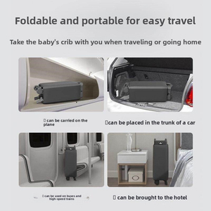 Lit bébé pliable multifonctionnel de qualité supérieure avec table à langer et fonction d'ajout au lit parental, pour 0-36 mois, structure métallique - Product Image 3