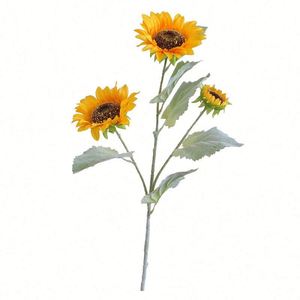 Grande fleur de tournesol artificielle à 3 têtes pour décoration intérieure - Product Image 4