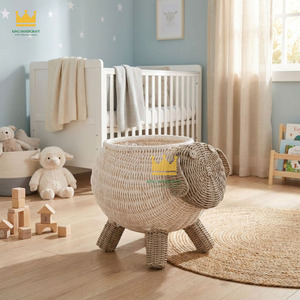 Panier Mignon en Forme de Mouton pour Enfants, Panier en Osier Tressé pour Ranger les Jouets des Enfants, Décoration pour Bébé et Chambre d'Enfant, Prix de Gros du Vietnam - Product Image 4