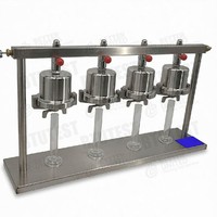 Prensa de filtro de presión media cuádruple de 0.69 MPa para prueba de pérdida de lodo en fluidos de perforación con 4 copas y juntas tóricas de por vida gratuitas