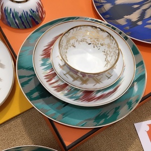 ชุดอาหารค่ำเซรามิกโบนไชน่าสีสันสดใสสไตล์ยุโรปและจานรองพอร์ซเลน - Product Image 2