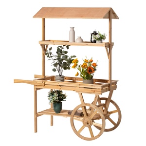 Customized Wooden Street Vending Cart, <strong>Flower</strong> <strong>Display</strong> Cabinet, Window Frame, Garden Wedding Decoration Cart - Product Image 5