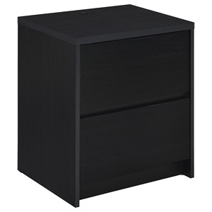 Geary Black 2-<b>drawer</b> Nightstand With Led Lights And Usb Ports <b>For</b> Bedroom <b>Storage</b> - Product Image 2