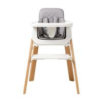 Chaise haute bébé portable en bois moderne pour restaurant, certifiée EN14988, 0-12 mois