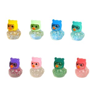 Pato en Miniatura de Resina con Gorro de Oso, Brillante, Artístico, para Manualidades, Joyería, Decoración del Hogar - Product Image 5