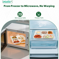 Assiettes en bagasse 100 % compostables et écologiques à 5 compartiments, emballage alimentaire jetable, imperméable, résistant à la graisse, compatible micro-ondes