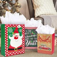 Bolsa de Papel Kraft Ecológica de Lujo Reciclable al por Mayor, Bolsa de Regalo de Papel Navideña con su Propio Logotipo