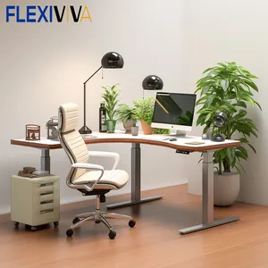 Commercial Furniture Unique Modern Design Office Furniture Ergonomic Office Set Up Wooden Electric Sit Standing Desk