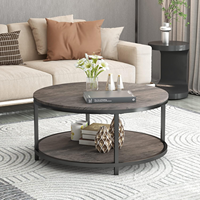 Table basse rustique en bois à 2 niveaux de 36 po, design moderne du milieu du siècle, hauteur réglable, pliable pour salon (noyer clair)