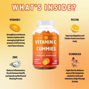 Suplemento herbal OEM Gummies Vitamina C con soporte de zinc Suplemento sanitario Inmune Multivitamin C Gummy - Product Image 2