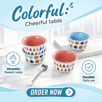Ensemble de 4 bols en céramique bohèmes à pompons et franges, blancs et colorés, décoratifs, pour desserts, pour la maison, la cuisine, le comptoir, la table et les fêtes