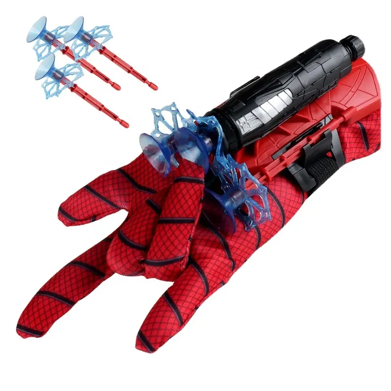 2 मकड़ी रेशम डिब्बे कताई हीरो Cosplay स्पाइडर मैन वेब शूटर लांचर खिलौने बच्चों के लिए कलाई लांचर