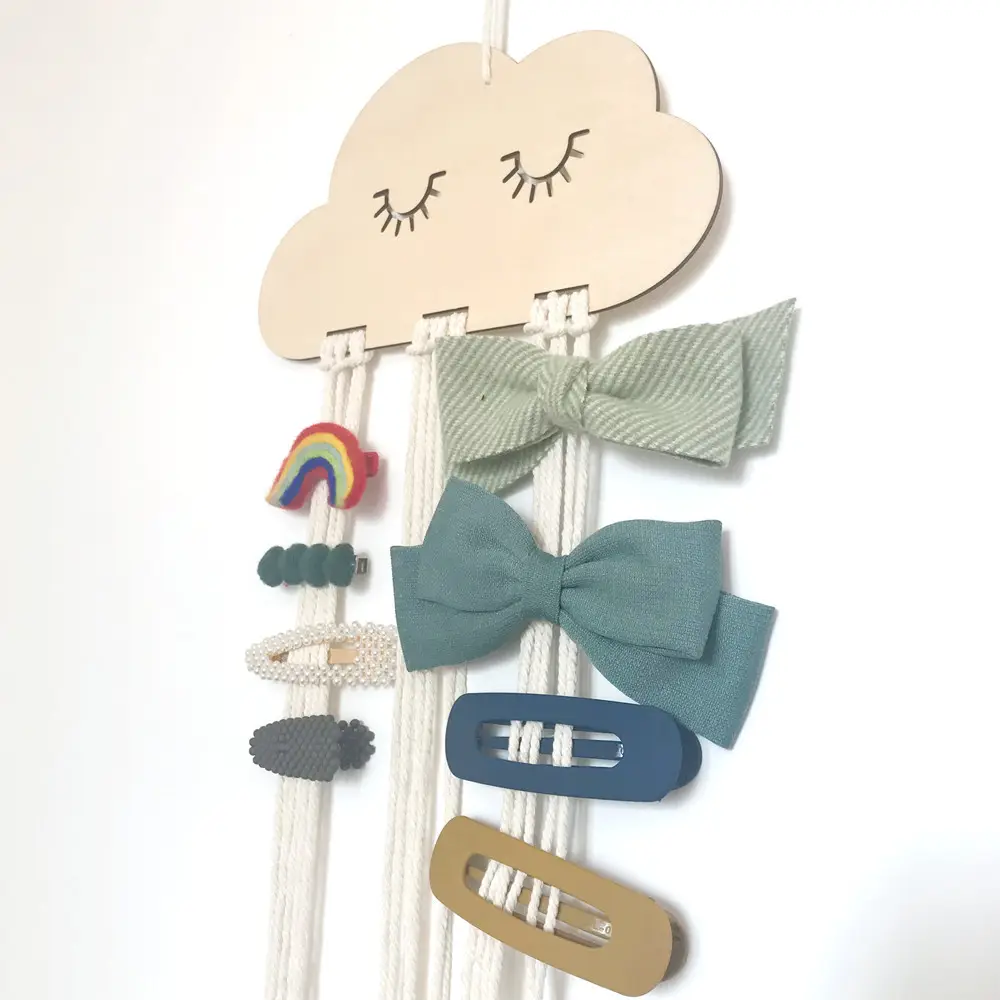 2024 New DIY Home Boho Cute Kids Baby Room Cotton Handmade Wall Hanging Nursery Decor Macrame Hair Clip