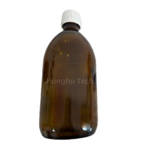 473ml 16oz NEOS <b>Amber</b> Glass <b>Bottle</b> Big Round Narrow Shoulder <b>Bottles</b> with Blue II Label Screw Cap Whole Set - Product Image 2