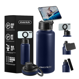 Borraccia Termica Everich in <span class=keywords><strong>Acciaio</strong></span> Inossidabile con Coperchio Magnetico, Supporto e Stand per Telefono, Regolabile, per iPhone, Ideale per Campeggio - Product Image 2