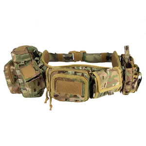 Yakeda Tactical Belt Camo Bags Pouch Padded Buckle Clip Molle Combat Waist Belt Hunting Training Belt Tactical