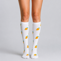 Chaussettes de compression tricotées à motif dessin animé LEOSTEP pour hommes et femmes (4 paires) antidérapantes, longues, ODM pour la course, les voyages et les vols