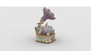 Bán Buôn 2023 Mới Bằng Gỗ Âm Nhạc Hộp Với Hoa Hạnh Phúc Sinh Nhật Lễ Hội Quà Tặng Cho Trẻ Em Đồ Chơi Bằng Gỗ Câu Đố Cho Cô Gái Lãng Mạn <span class=keywords><strong>Cr</strong></span> - Product Image 3