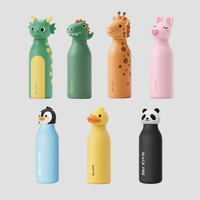 Couvre-tasse en silicone personnalisé en forme d'animal, couvercle de tasse en silicone réutilisable anti-fuite, couvercle de tasse en silicone mignon en forme de dessin animé pour bouteille d'eau