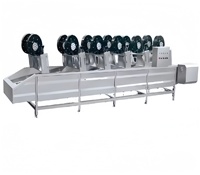 Professionele leverancier PLC-gestuurde automatische flitsdroogmachine met hete ventilator voor groenteverwerking, SUS304 materiaal