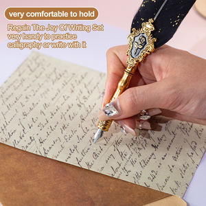 Set di Penne con Piume Colorate in Confezione, Stile Europeo, Penna ad Immersione di Alta Qualità con Punta in Lega <span class=keywords><strong>per</strong></span> Praticare la <span class=keywords><strong>Calligrafia</strong></span> - Product Image 4