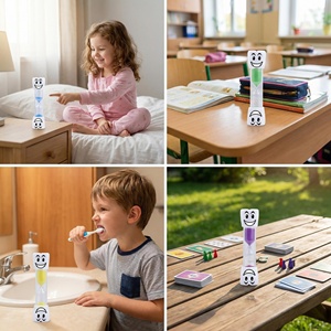 Dibujos animados para dientes reloj de arena temporizador de arena para niños baño cepillado educativo cumpleaños graduación regalo duradero ABS plástico - Product Image 4