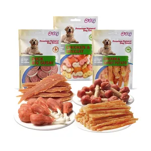 Vente en gros de nourriture séchée pour animaux de compagnie, poulet, canard, os de lapin, friandises pour chiens, collations naturelles et saines pour chiens