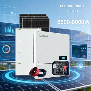 Système d'énergie solaire hybride hors réseau/sur réseau de 3 kW à 8 kW avec onduleur Growatt SPH3000~<span class=keywords><strong>6000TL</strong></span> BL-US et kit d'installation complet - Product Image 1