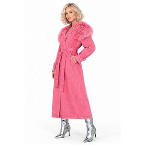 Manteau Trench Coupe-Vent en Cuir de Mouton Véritable avec Col et Manchettes en Fourrure Mongole Détachable, Modèle Hiver 2026 – Vente en Gros - Product Image 2