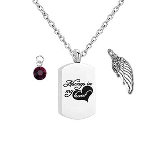 Colgante cuadrado de collar de piedra de nacimiento para cenizas de cremación con hermoso regalo, elegante joyería conmemorativa - Product Image 2